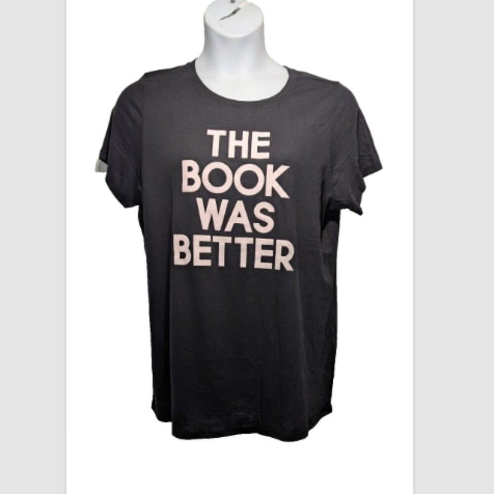 NWOT Torrid Book Was Better Classic Fit Signature Jersey Tee Black Plus 2X